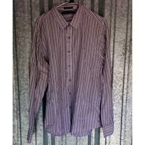 Sean John Shirt Mens XXL Tailored Fit Striped Long Sleeve 100% Cotton Streetwear